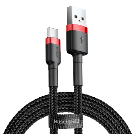 Кабель Baseus Cafule Cable USB to Type-C QC3.0 2A 2m Черно-Красный