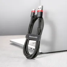 Кабель Baseus Cafule Cable USB to Type-C QC3.0 2A 2m Черно-Красный