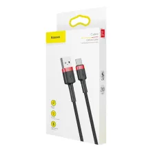Кабель Baseus Cafule Cable USB to Type-C QC3.0 2A 2m Черно-Красный