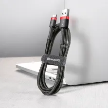 Кабель Baseus Cafule Cable USB to Type-C QC3.0 3A 1m Чорно-Червоний