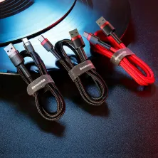 Кабель Baseus Cafule Cable USB to Type-C QC3.0 3A 1m Чорно-Червоний