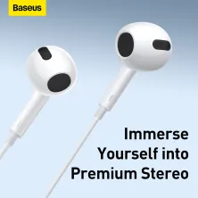 Навушники Baseus Encok H17 Lateral in-ear Wired Earphone jack 3.5 mm Білий