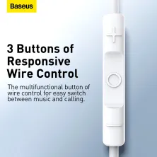 Навушники Baseus Encok H17 Lateral in-ear Wired Earphone jack 3.5 mm Білий