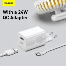 Вентилятор портативний Baseus Hermit Desktop Wireless Charger Fan настільний з функцією бездротової зарядки Qi 10W Білий