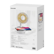 Вентилятор портативний Baseus Hermit Desktop Wireless Charger Fan настільний з функцією бездротової зарядки Qi 10W Білий
