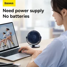Вентилятор портативний Baseus Serenity Desktop Fan настільний Синій