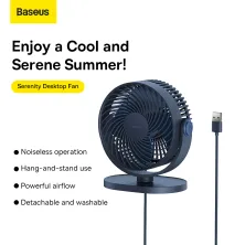 Вентилятор портативний Baseus Serenity Desktop Fan настільний Синій