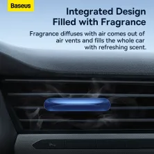 Ароматизатор в машину Baseus Graceful Car Fragrance Night Silver і 6 арома-картриджів Синій