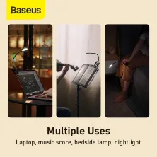 Лампа на прищіпці Baseus Comfort Reading Mini Clip Lamp з вбудованим акумулятором 350 mAh Сірий