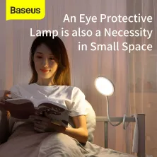 Настольная лампа на гибкой ножке Baseus Comfort Reading Charging Uniform Light Hose с встроенным аккумулятором 1800 mAh Белый