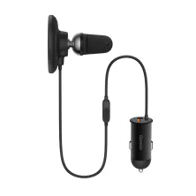 Беспроводное автомобильное зарядное устройство Baseus CW01 Magnetic Wireless Charging Car Mount 40W с функцией MagSafe и Qi 15W+USB 25W Черный
