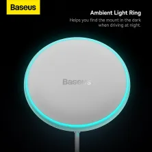 Беспроводное автомобильное зарядное устройство Baseus CW01 Magnetic Wireless Charging Car Mount 40W с функцией MagSafe и Qi 15W+USB 25W Белый