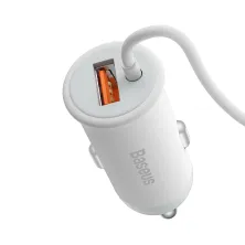 Беспроводное автомобильное зарядное устройство Baseus CW01 Magnetic Wireless Charging Car Mount 40W с функцией MagSafe и Qi 15W+USB 25W Белый