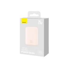 УМБ Baseus Magnetic Mini Wireless Fast Charge 2in1 10000mAh 20W 2.4A QC3.0+PD3.0 з Бездротовою зарядкою Qi 15W Рожевий