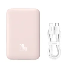 УМБ Baseus Magnetic Mini Wireless Fast Charge 2in1 10000mAh 20W 2.4A QC3.0+PD3.0 з Бездротовою зарядкою Qi 15W Рожевий