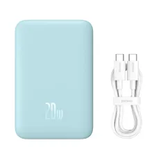 УМБ Baseus Magnetic Mini Wireless Fast Charge 2in1 10000mAh 20W 2.4A QC3.0+PD3.0 з Бездротовою зарядкою Qi 15W Блакитний
