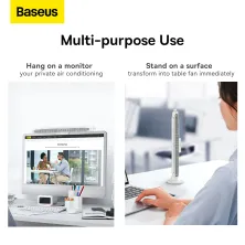 Вентилятор портативний Baseus Refreshing Monitor Clip-On & Stand-Up Desk Fan настільний і з кріпленням на монітор Білий
