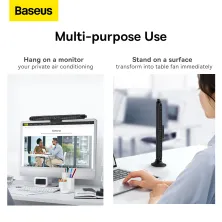 Вентилятор портативний Baseus Refreshing Monitor Clip-On & Stand-Up Desk Fan настільний і з кріпленням на монітор Чорний