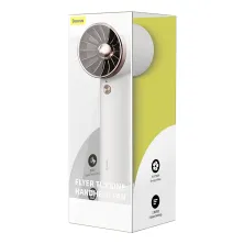 Вентилятор портативный Baseus Flyer Turbine Handheld Fan с аккумулятором 4000 мАч функцией павербанка и встроенным Lightning кабелем Белый