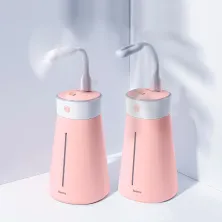 Увлажнитель воздуха Baseus Slim Waist Humidifier 380 мл с функцией ночника и портативного вентилятора Розовый