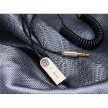 Bluetooth AUX аудиоадаптер Baseus BA01 USB Wireless Adapter Cable авто адаптер ресивер магнитолы Черный