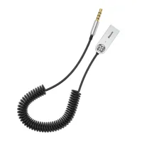 Bluetooth AUX аудіоадаптер Baseus BA01 USB Wireless Adapter Cable авто адаптер ресивер магнітоли Чорний