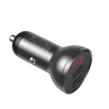 Автомобільний зарядний пристрій Baseus Digital Display 24W 2USB 4.8A + Кабель 3в1 Сірий