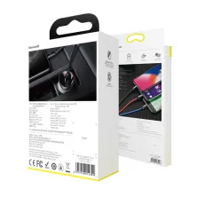 Автомобільний зарядний пристрій Baseus Digital Display 24W 2USB 4.8A + Кабель 3в1 Сірий