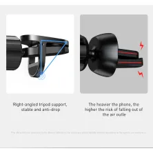 Автотримач для телефону Baseus Glaze Gravity Car в повітропровід Чорний