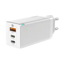 Мережевий зарядний пристрій Baseus Quick GaN Travel QC4.0+PD3.0 65W USB+2Type-C 5A Білий