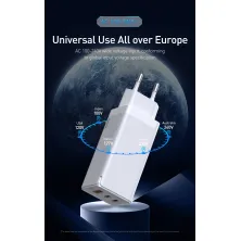 Мережевий зарядний пристрій Baseus Quick GaN Travel QC4.0+PD3.0 65W USB+2Type-C 5A Білий