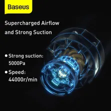 Акумуляторний пилосос Baseus A2 Vacuum Cleaner 70 Вт 5000 Па Чорний