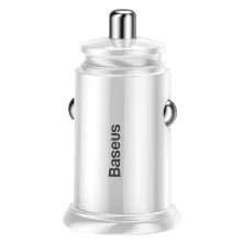 Автомобильное зарядное устройство Baseus Circular Plastic QC 3.0 30W 2USB 5A Серебристый