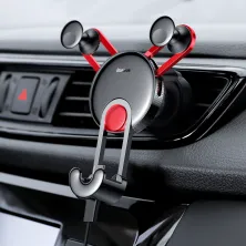 Автотримач для телефону Baseus YY ehicle в повітропровід із зарядним кабелем Type-C 2A 1м Червоний