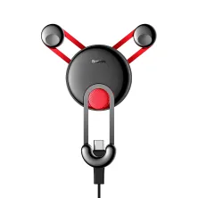 Автотримач для телефону Baseus YY ehicle в повітропровід із зарядним кабелем Type-C 2A 1м Червоний