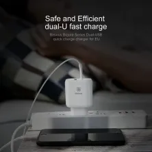 Мережевий зарядний пристрій Baseus Bojure Series QC3.0 23W 2USB 3A Білий
