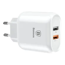 Мережевий зарядний пристрій Baseus Bojure Series QC3.0 23W 2USB 3A Білий