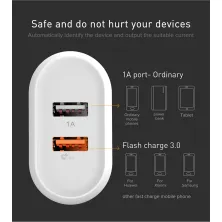 Мережевий зарядний пристрій Baseus Bojure Series QC3.0 23W 2USB 3A Білий