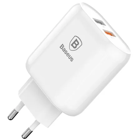 Мережевий зарядний пристрій Baseus Bojure Series QC3.0 23W 2USB 3A Білий