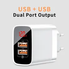 Мережевий зарядний пристрій Baseus Mirror Lake Dual QC3.0 18W 2USB 3A Білий