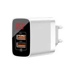 Мережевий зарядний пристрій Baseus Mirror Lake Dual QC3.0 18W 2USB 3A Білий