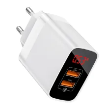 Мережевий зарядний пристрій Baseus Mirror Lake Dual QC3.0 18W 2USB 3A Білий