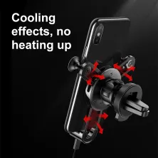 Автотримач для телефону Baseus YY ehicle в повітропровід із зарядним кабелем Lightning 2A 1м Чорний