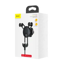 Автотримач для телефону Baseus YY ehicle в повітропровід із зарядним кабелем Lightning 2A 1м Чорний