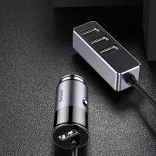 Автомобільний зарядний пристрій Baseus Enjoy Together 4 USB 5.5A Сірий