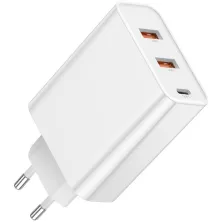 Мережевий зарядний пристрій Baseus PPS three output quick charge QC4.0+PD3.0 60W 2USB+Type-C 6A Білий