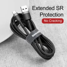 Кабель Baseus Cafule Cable USB to Type-C QC3.0 3A 0.5m Черный