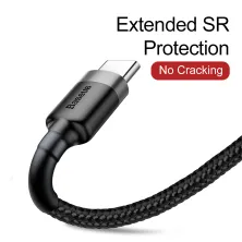 Кабель Baseus Cafule Cable USB to Type-C QC3.0 3A 0.5m Черный