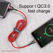 Кабель Baseus Cafule Cable USB to Type-C QC3.0 2A 2m Червоний