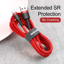 Кабель Baseus Cafule Cable USB to Type-C QC3.0 2A 2m Червоний